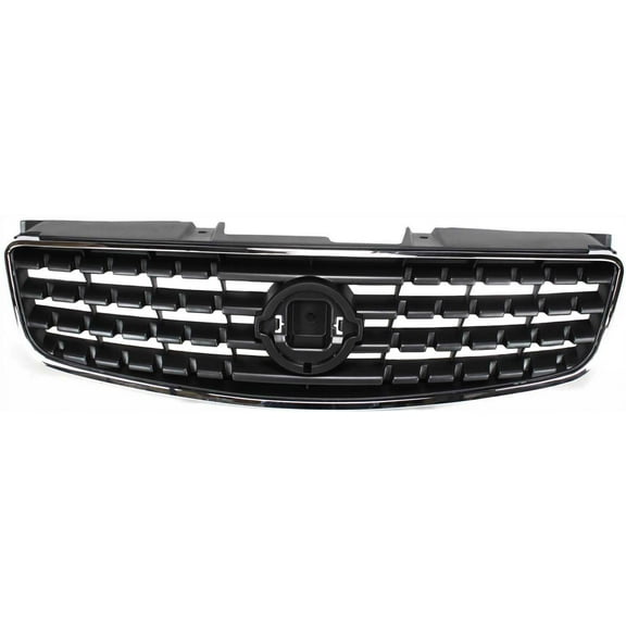Grille Assembly Compatible With 2005-2006 Nissan Altima Chrome Shell with Painted Dark Gray Insert
