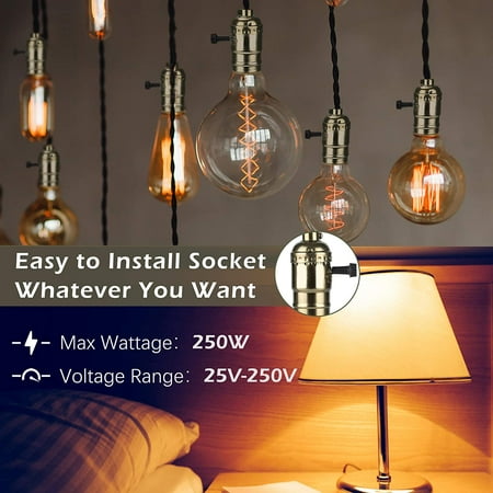 Ul Listed 3 Way Lamp Socket Replacement E26 E27 Medium Base With Turn Knob Switch For Floor Light And Table Diy Lighting 2 Pack Canada Light And Table Lamp Diy Lighting, 3 Way Floor Lamp Socket