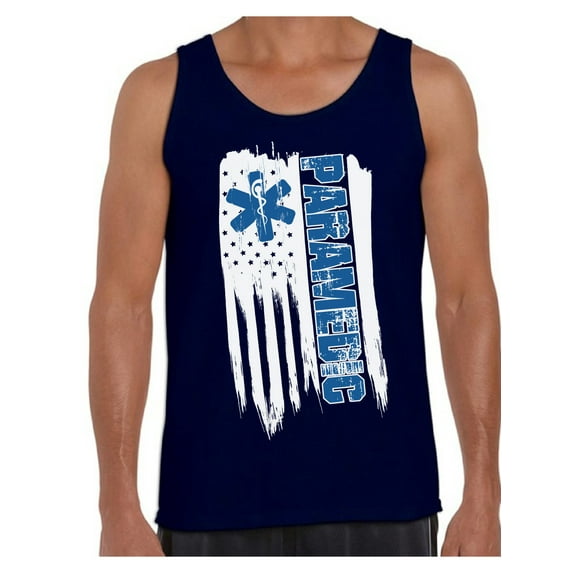 Awkward Styles American Flag Paramedic Men Tank Top Free to Be Me Vintage USA Medic Men Shirt One Nation 4th of July Paramedic Tank for Men Independence Day USA Patriotic Medical Men Top