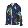 thumbnail image 2 of Balery Dinosaur Astronaut Space Surfing Men's Women's UPF 50+ Sun Protection Lightweight Hoodie Performance Long Sleeve Shirt for Fishing Running-Small, 2 of 9
