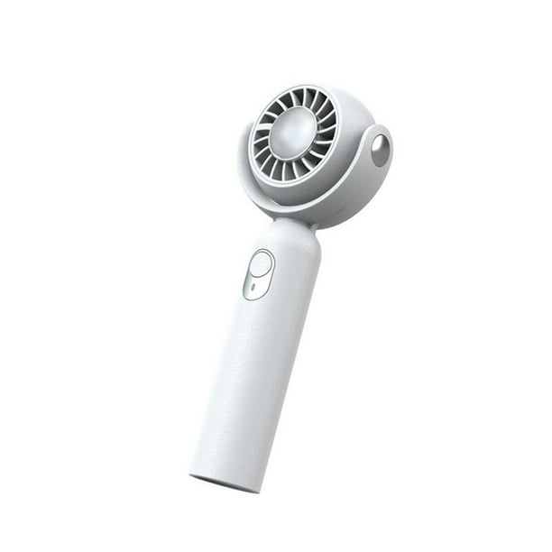 Inteprter Ventilador eléctrico de mano con cuerda colgante Refrigeración por aire portátil ajustable Ventiladores fríos de bajo ruido Electrodomésticos Blanco