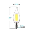 thumbnail image 2 of Luxrite 5W E12 Vintage Candelabra LED Dimmable Light Bulbs, 60W Equivalent 5000K Bright White, 550 Lumens, Flame Tip, 6-Pack, 2 of 7