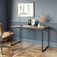 thumbnail image 3 of BELLEZE Home Office Computer Desk with Black Frame - Barton (Dark Walnut), 3 of 7