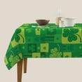 thumbnail image 5 of Happy St Patrick''s Day Tablecloth Square 54"x54" Green Shamrock Leaves Lucky Table Cloth Waterproof Holiday Table Clothes Reusable Table Cover for Dining Room Home Decor, 5 of 6