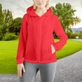 thumbnail image 2 of Breezora Womens Lightweight Oversized Hooded Spring Jacket Thin Layer Outerwear Plus Size M Size Red, 2 of 5