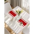 thumbnail image 5 of Red Vintage Placemats Set of 8, Geometric Stripes Simple Lines Placemats for Dining Table, Place Mats for Kitchen Tabletop, Waterproof Wipeable Dining Table Mats Set, 5 of 9