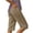 *Khaki, variant on Women's Elastic High Waist Linen Cotton Bermuda Shorts with Pockets,Casual Loose Fit Shorts Gray,Women's Plus XXL