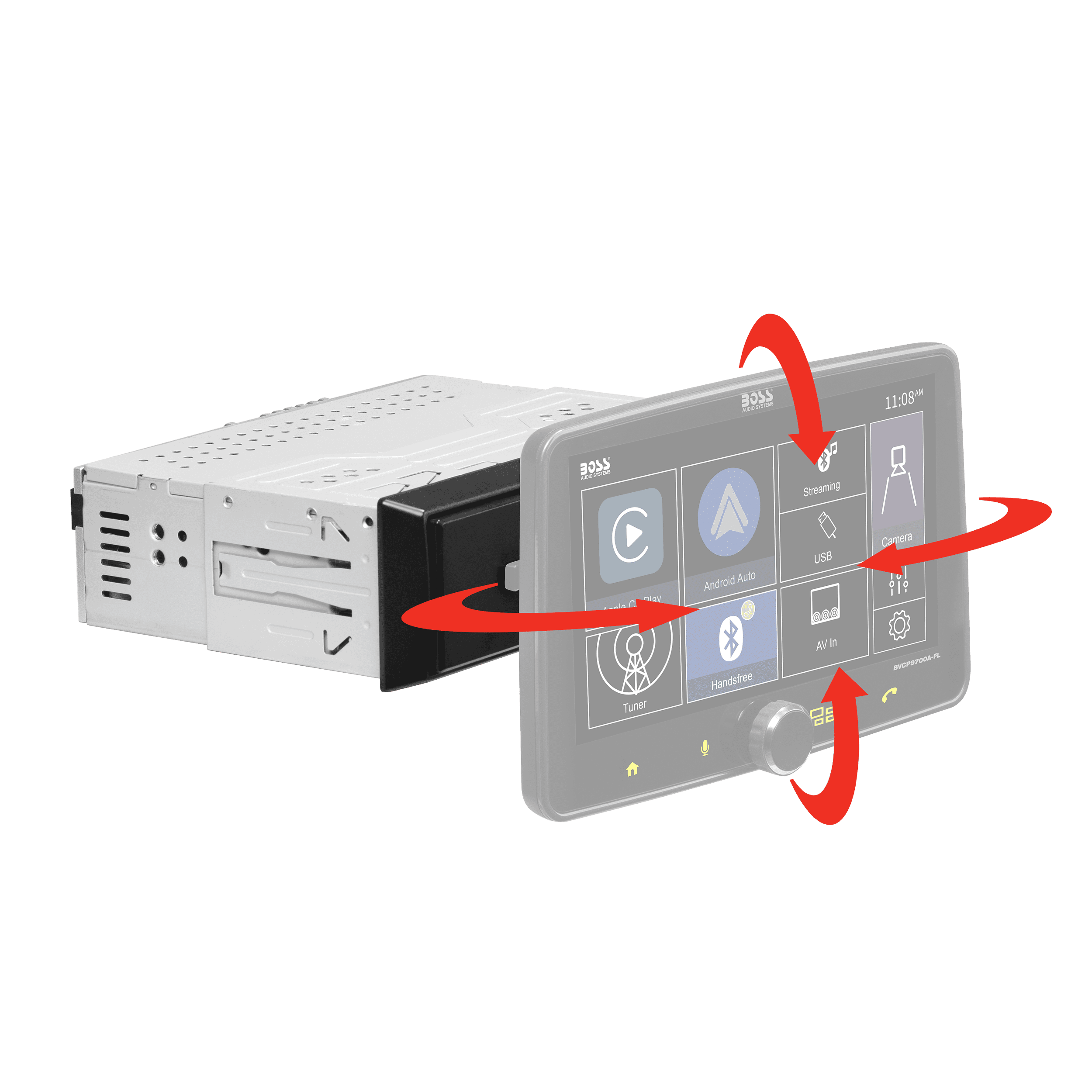 BOSS Audio Systems BVCP9700ACFL Single Din Car Stereo System with