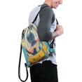thumbnail image 2 of 13.5 x 16.5 Inch Waterproof Drawstring Backpack with Shoe Compartment – Lightweight Dry Wet Separation Gym Bag for Men Women & Teens, 2 of 5