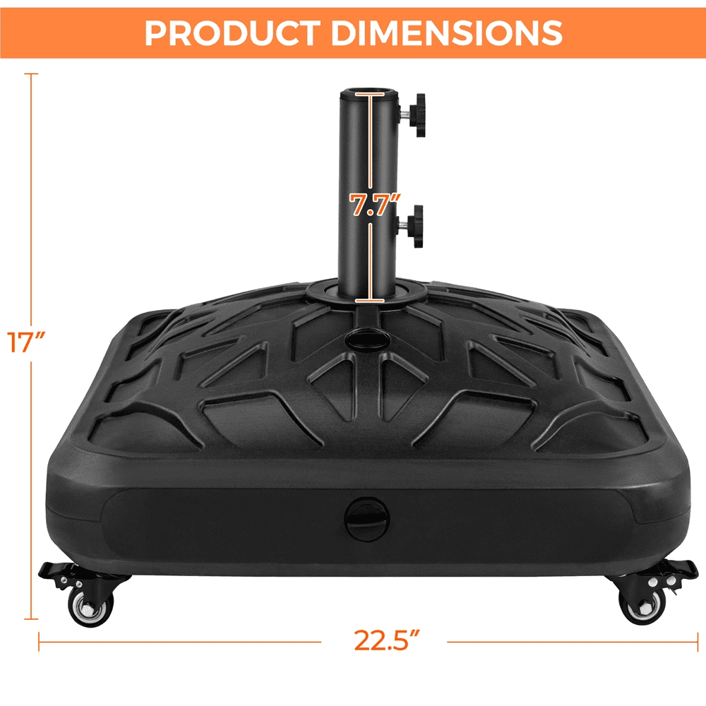 Renwick Rolling Umbrella Base Stand with Roots Pattern, Black