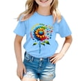 thumbnail image 2 of Girls' Tops Autism Awareness Short Sleeve Ribbed Tee Casual Girls Clothes Light Blue 3-4 Years, 2 of 4