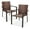 Light Brown, variant on Yunken Set of 2 Stackable Outdoor Wicker Dining Chairs, All-Weather Armchairs with Steel Frame - Light Brown