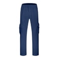 thumbnail image 4 of JTieacloth Mens Relaxed Fit Pants Cargo Sweatpants For Men Plus Size Drawstring Waist Joggers With Pockets Open Bottom Athletic Sweat Pants Blue, 4 of 4