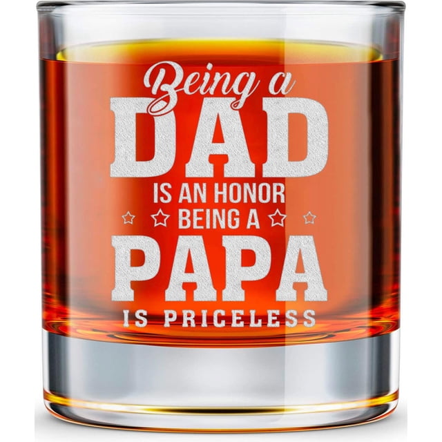 Glass Rock BETHEGIFT Papa, 300 ml, para el Día del Padre o cumpleaños