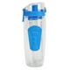thumbnail image 1 of Botella de agua con infusor de frutas, agarre antideslizante, tapa abatible, botellas de agua infundidas para mujeres y hombres, botella de infusión de agua a prueba de fugas, azul, 1 of 10