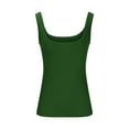thumbnail image 6 of Rigardu tank top for women Plus Size Going Out Tops for Women Ribbed Tank Tops Sleeveless Slim Shirts Solid Color Undershirt womens tank tops Green + XL, 6 of 6