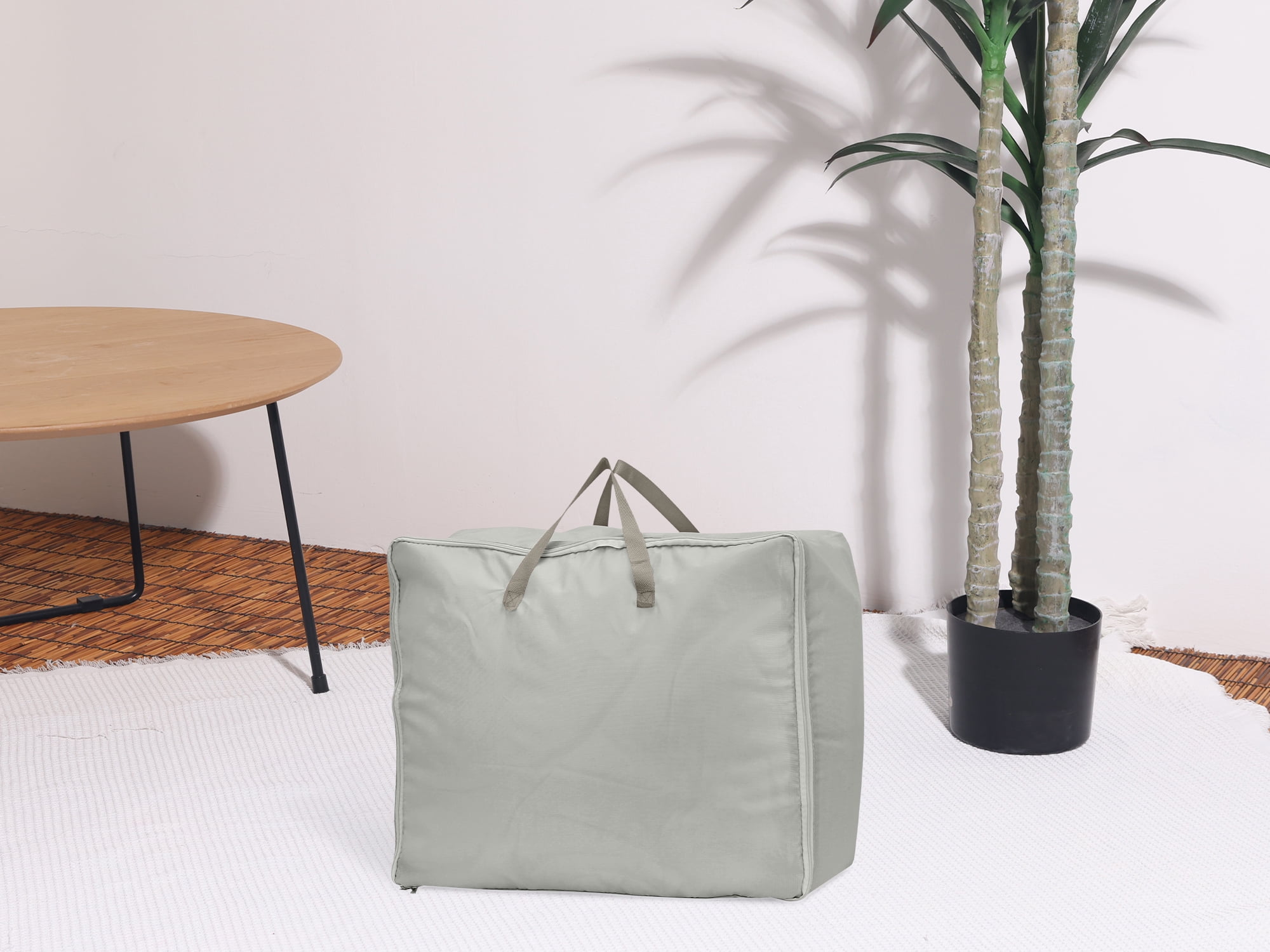 Unique Bargains Foldable Clothes Storage Bags with Handles Grey 23.5*19.5*11in