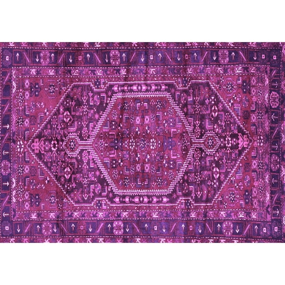 Ahgly Company Indoor Rectangle Persian Purple Traditional Area Rugs, 5' x 7'