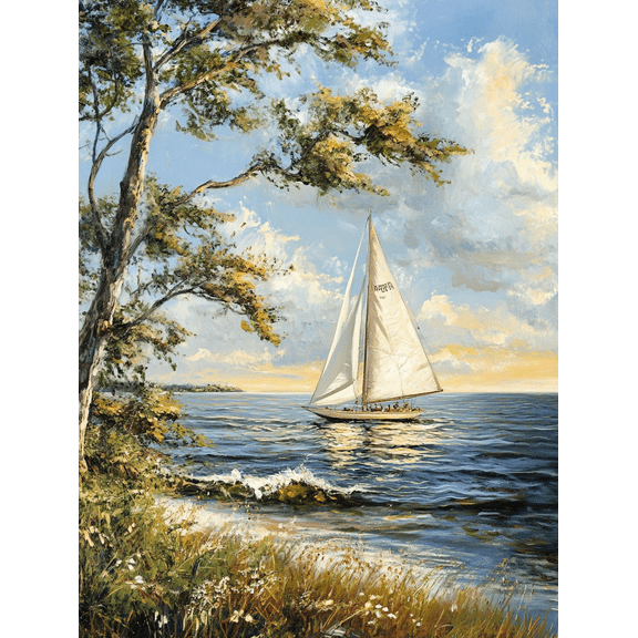 Sailing Yacht Seascape Canvas Wall Art Perfect for Living Room Bedroom Bathroom Office and Yacht Club Decor