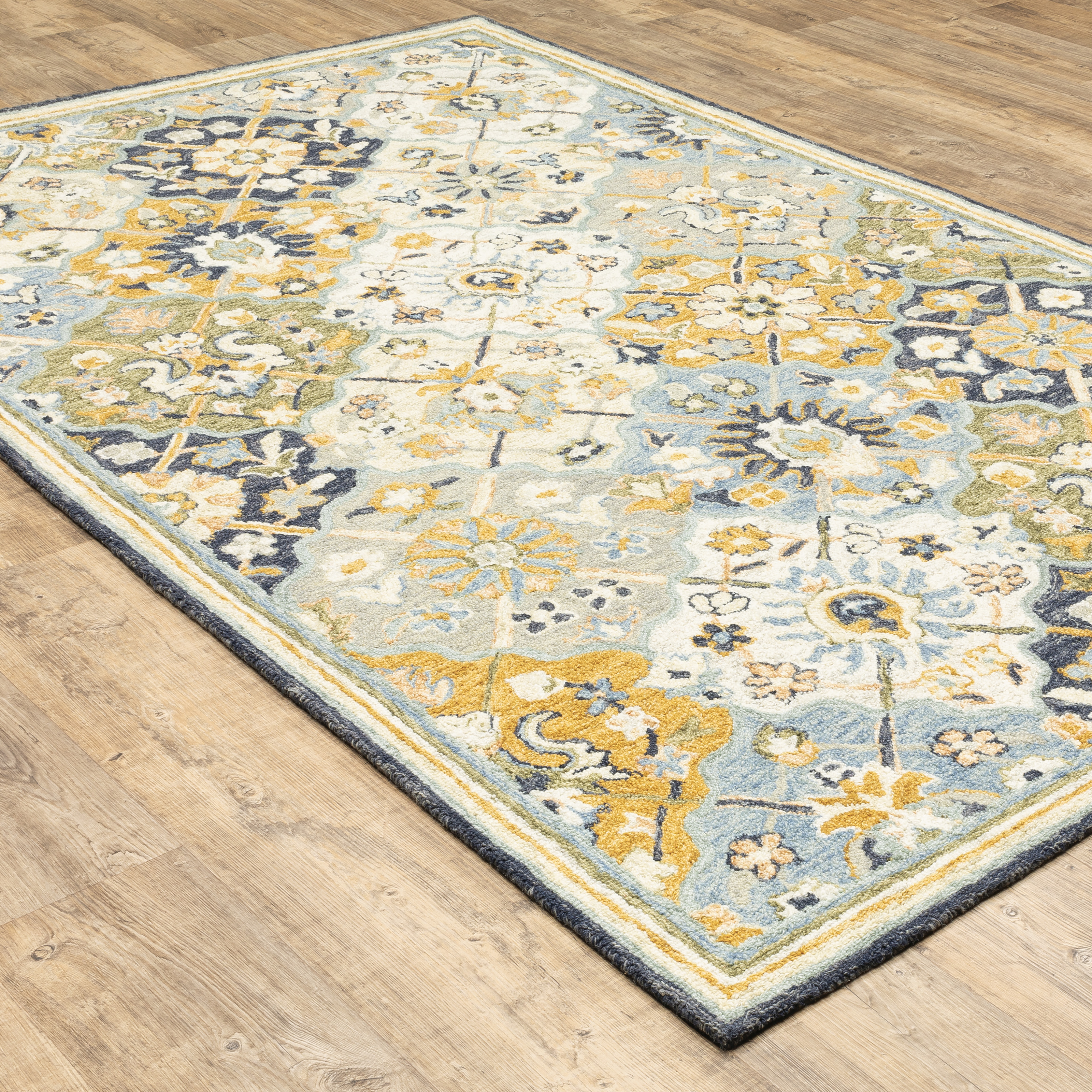 Avalon Home Acadia Floral, Botanical Hand-Made Area Rug, 4.99' x 8.01'