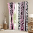 thumbnail image 3 of Manfei Animal Cheetah Zebra Print Curtains Pack of 2 (42x84 Each) for Teens,Bling Glitter Curtains Blackout,Black Pink Bedroom Curtains,Geometric Stripes Home Decor, 3 of 6
