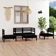thumbnail image 1 of vidaXL 5 Piece Garden Lounge Set Black Solid Pinewood, 1 of 12