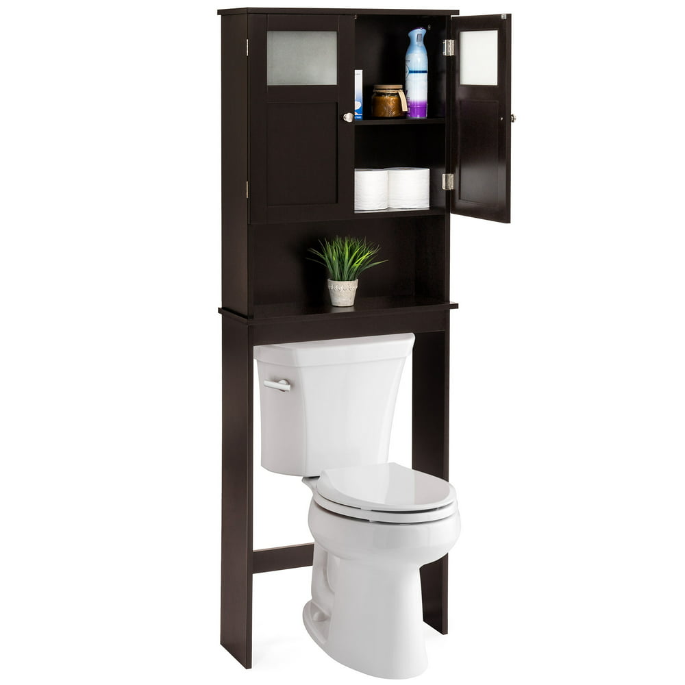 Best Choice Products Bathroom OvertheToilet Space Saver Double Door Linen Toiletry Storage