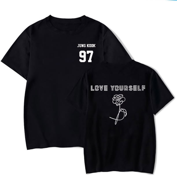 KPOP BTS Camiseta De Algodón JIMIN JUNGKOOK Álbum LOVE YOURSELF Tear Mismo Manga Corta Top Hombres Mujeres Más Tamaño Versión Coreana Suelta Pareja Casual Media
