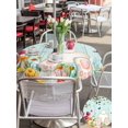 thumbnail image 4 of Outdoor Tablecloth with Umbrella Hole and Zipper, Easter Round Table Cloth 60 Inch Waterproof Tablecloth, Spring Watercolor Eggs Tulip Wooden Grain Teal Picnic Table Cover for Patio Camping, 4 of 7