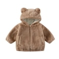thumbnail image 2 of LYHao Girls Winter Coat Soft Hooded Jacket With Ears Zip Up Outerwear For Toddlers And Kids Warm Cozy Fall Outerwear Girls Jacket Coat,Sizes 5-6 Years, 2 of 7