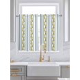thumbnail image 2 of Tier Curtains 45 Inches Long, Lemon Striped Window Treatment Curtain Drapes, Yellow Fruit Blue White Geometric Small Curtain Drapes for Bathroom Laundry Room, 27.5"x45", 2 Panels, 2 of 7