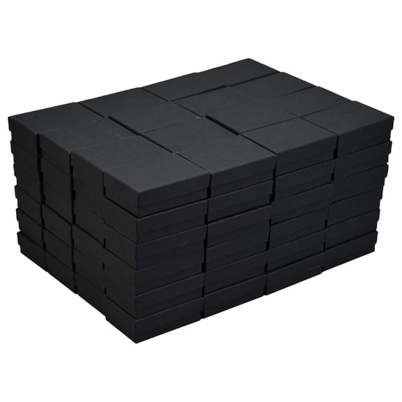 JPB Matte Black Cotton Filled Jewelry Box #32 (Case of 100) 3.125 inches x 2.125 inches…
