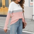thumbnail image 6 of Long Sleeve Shirts For Women Color Block Tunic Tops Casual Shirts Round Neck Pullover Womens Long Sleeve Tops, 6 of 7