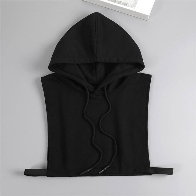 Cuello falso perfecl para mujer Sudadera con capucha Negro