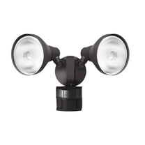 Globe Electric 180-Degree 240 W Twin Head Bronze Hardwired Motion Sensor Security Flood Light, Bulbs Sold Separately