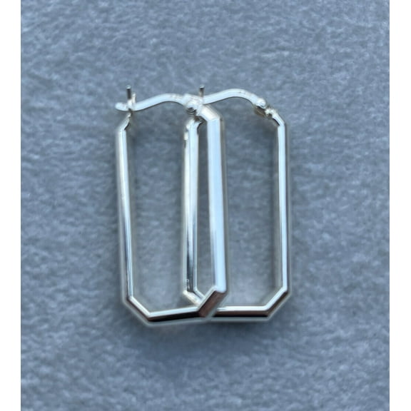 Sterling Silver (.925) Square Hoop Earrings - 1" long, 3.0 grams - Item #9013