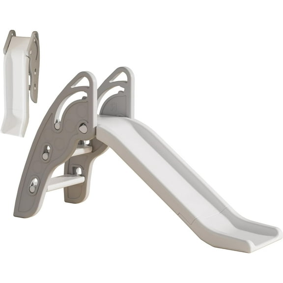 Toddler Slide Large Play Climber Slide PlaySet with Extra Long Slipping Slope Indoor Slide Kids Slide Toddler Playground Toddler Slide Outdoor Toys for Toddlers (Grey)
