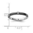 thumbnail image 2 of 2.25mm 925 Sterling Silver Bezel Reversible Ruthenium plating Stackable Polished Half White Black Diamond Ring Size 10 -, 2 of 2
