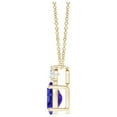 thumbnail image 2 of ANGARA Natural Oval Tanzanite Solitaire Pendant with Diamond in 14K Yellow Gold for Women (Size-6x4mm) | December Birthstone, Anniversary, Jewelry Gift for Women | Natural Tanzanite Necklace, 2 of 8