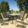 thumbnail image 3 of Spaco 6 Pieces Patio Stackable Dining Chairs with Curved Armrests and Breathable Fabric, Patio Dining Chair, Brown, 3 of 8