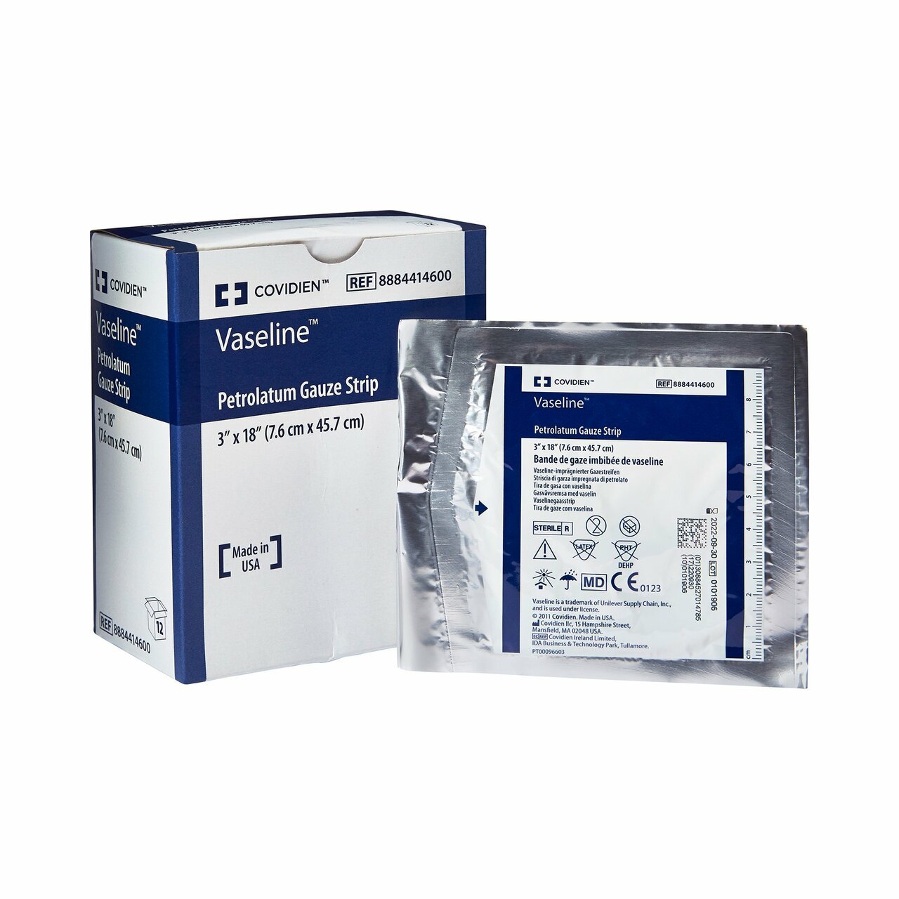 Vaseline Petrolatum Gauze, 3" x 18", 12 Count