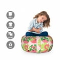 thumbnail image 2 of Exotic Storage Toy Bag Chair, Flamingo Birds in Doodle with Palm Leaves on Tartan Backdrop Print, Stuffed Animal Organizer Washable Bag, Small Size, Fern Green and Pink, by Ambesonne, 2 of 3