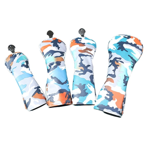 Soidarity 4pcs Durable Golf Wood Head Cover Headcover 3 Club 7 Driver 5 No.1 Golf Azul