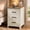 Rustic White and Honey Brown, variant on VASAGLE Farmhouse Nightstand with Charging Station, 3 Drawers LIRY Collection, Rustic White and Honey Brown