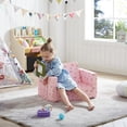 thumbnail image 4 of Ulax Furniture Kids Sofa Flip-Out Chair 2-in-1 Convertible Chair to Lounger for Kids Couch, Pink Rainbow, 4 of 8