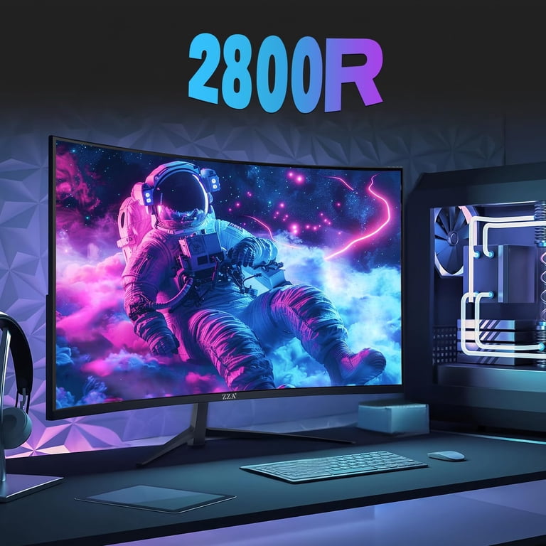 ZZA 24 Inch Curved Gaming Monitor 200Hz/180Hz FHD 1080P Frameless