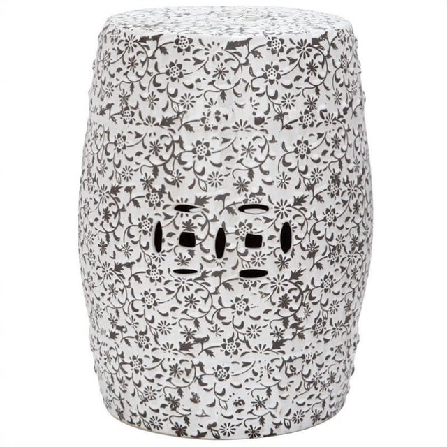 Safavieh Ceramic Garden Stool with Flower and Vine Design