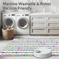 thumbnail image 5 of ODIKA 3'x5' Machine Washable Non-Slip Area Rug, Cosmic Prism Interlocking Stripes Design High Traffic Rug, Yellow, 702960, 5 of 5
