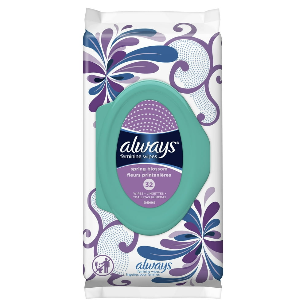 Always Feminine Wipes, Spring Blossom Scent, 32 count