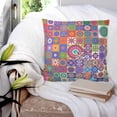 thumbnail image 3 of 26x26 Pillow Covers Set of 2, Colorful Ethnic Throw Pillow Covers Decorative Couch Cushion Case, Modern Abstract National Geometric Purple Microfiber Square Pillowcases for Bedroom Car Living Room, 3 of 7